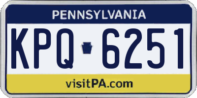 PA license plate KPQ6251