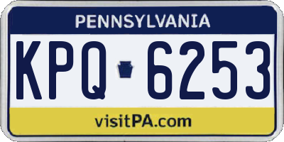 PA license plate KPQ6253