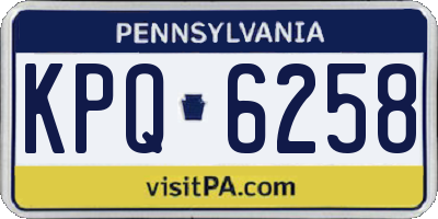 PA license plate KPQ6258