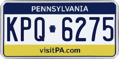 PA license plate KPQ6275