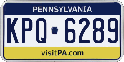 PA license plate KPQ6289