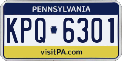 PA license plate KPQ6301