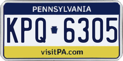 PA license plate KPQ6305