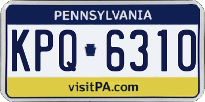 PA license plate KPQ6310