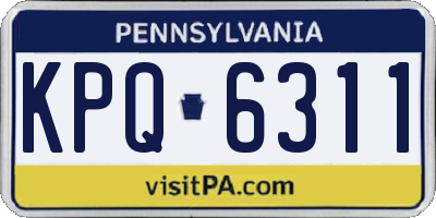 PA license plate KPQ6311