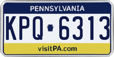 PA license plate KPQ6313