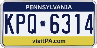 PA license plate KPQ6314