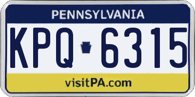 PA license plate KPQ6315