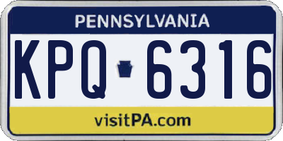 PA license plate KPQ6316
