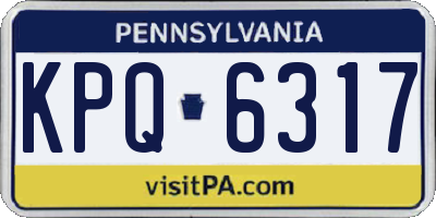 PA license plate KPQ6317