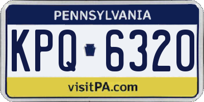 PA license plate KPQ6320