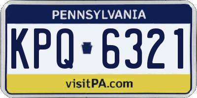 PA license plate KPQ6321