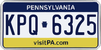 PA license plate KPQ6325