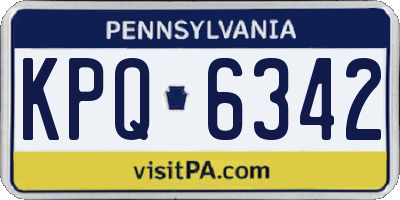 PA license plate KPQ6342