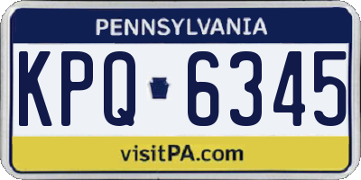PA license plate KPQ6345
