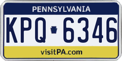 PA license plate KPQ6346
