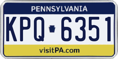 PA license plate KPQ6351
