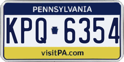 PA license plate KPQ6354