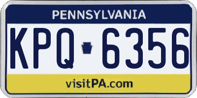 PA license plate KPQ6356