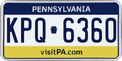 PA license plate KPQ6360