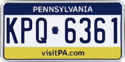PA license plate KPQ6361