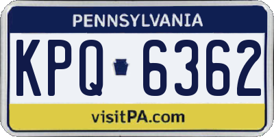 PA license plate KPQ6362