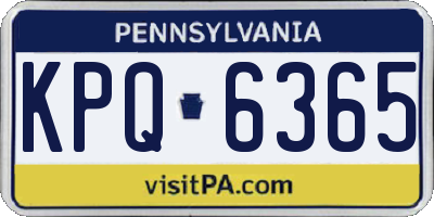 PA license plate KPQ6365