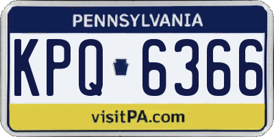 PA license plate KPQ6366