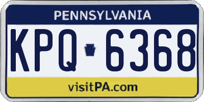 PA license plate KPQ6368