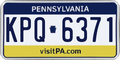 PA license plate KPQ6371