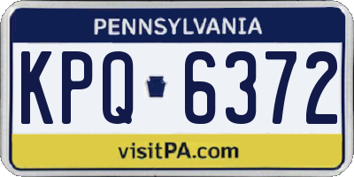 PA license plate KPQ6372