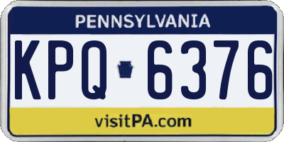 PA license plate KPQ6376