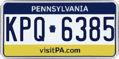 PA license plate KPQ6385