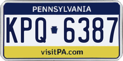 PA license plate KPQ6387