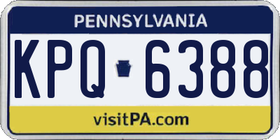 PA license plate KPQ6388