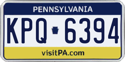 PA license plate KPQ6394