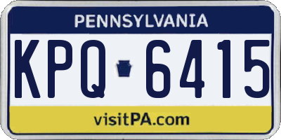 PA license plate KPQ6415