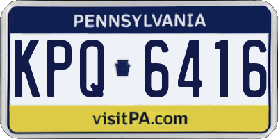 PA license plate KPQ6416