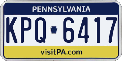 PA license plate KPQ6417