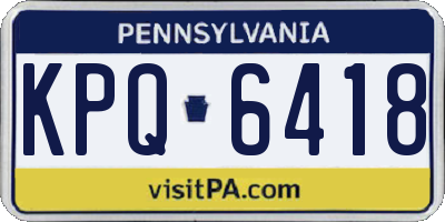PA license plate KPQ6418