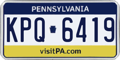 PA license plate KPQ6419