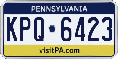 PA license plate KPQ6423