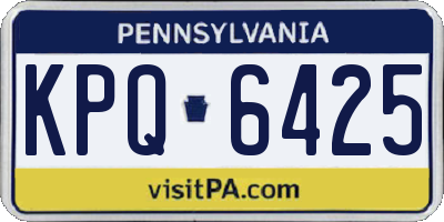 PA license plate KPQ6425