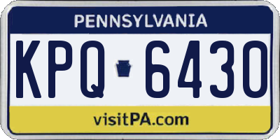 PA license plate KPQ6430