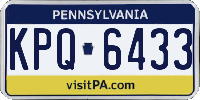 PA license plate KPQ6433