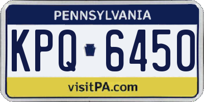 PA license plate KPQ6450
