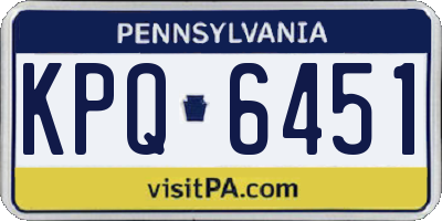 PA license plate KPQ6451