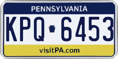 PA license plate KPQ6453