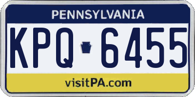PA license plate KPQ6455