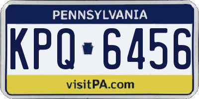 PA license plate KPQ6456